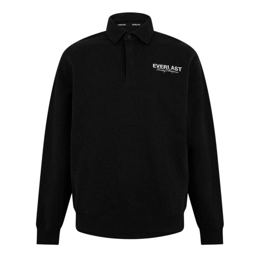 Everlast Mens Logo Long-Sleeved Polo Shirt / Black
